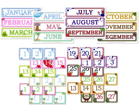 Calendar Pieces For Pocket Chart