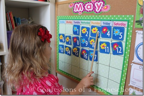 Teeny Tot preschool calendar time