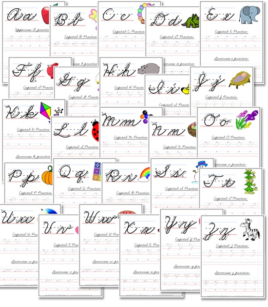 A-Z Cursive Handwriting Worksheets - Confessions of a ...