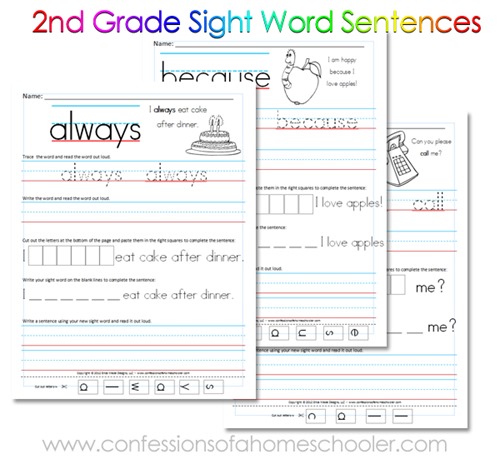 word free Iâ€™m grade so sharing today second the sentences, word sight sight worksheets sight handwriting