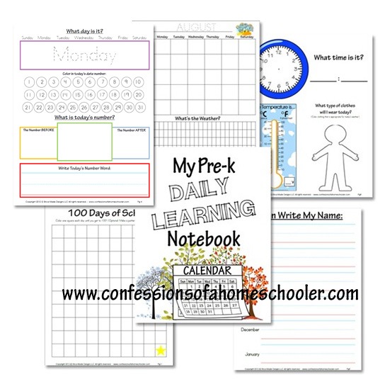 Updated Preschool Daily Learning Notebook - Confessions of a Homeschooler