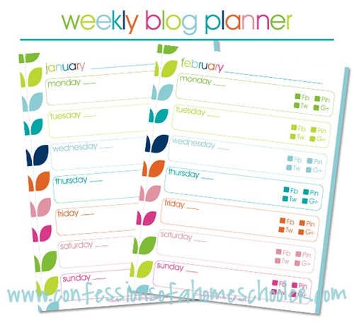 Weekly Blog Planner