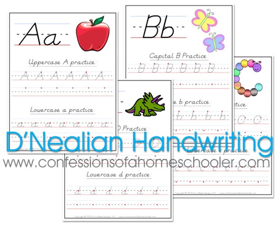 D Nealian Alphabet Chart Printable