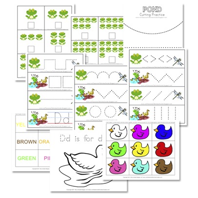 Preschool Pond Theme Free Printables