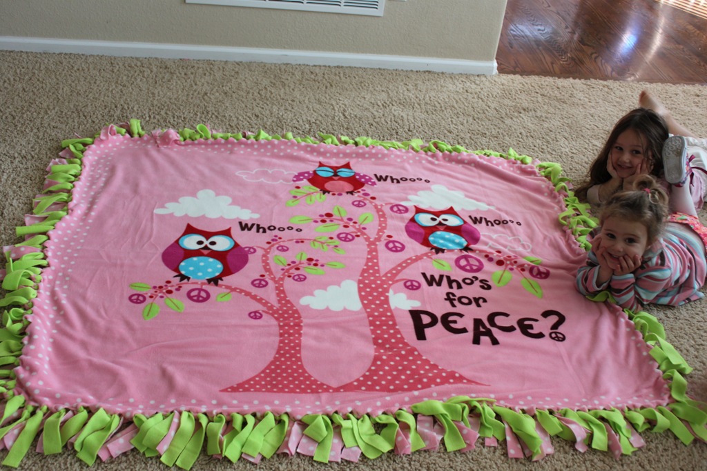 No Sew Fleece Tie Blanket Tutorial Confessions Of A Homeschooler