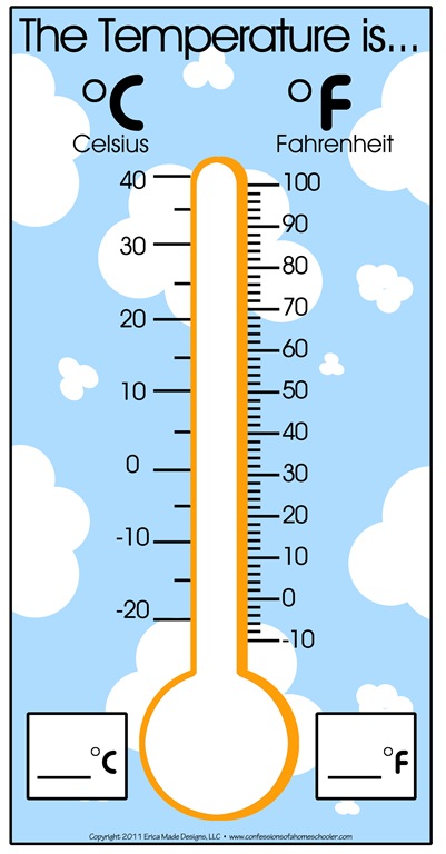 Weather Temperature Chart For Kids