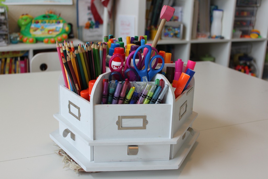 Wooden Crayon Holder Box, Classroom Art Station Organization, Homeschool Art  Supply Caddy 