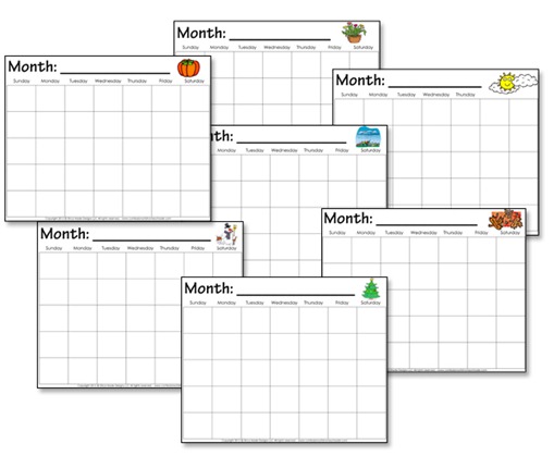 kindergarten seasonal calendar worksheets