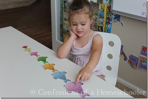 Teeny Tot preschool size sorting activity