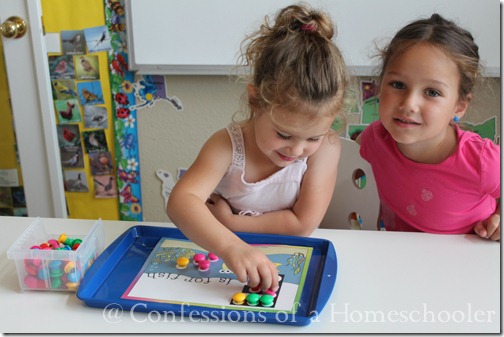 Teeny Tot preschool magnet activity