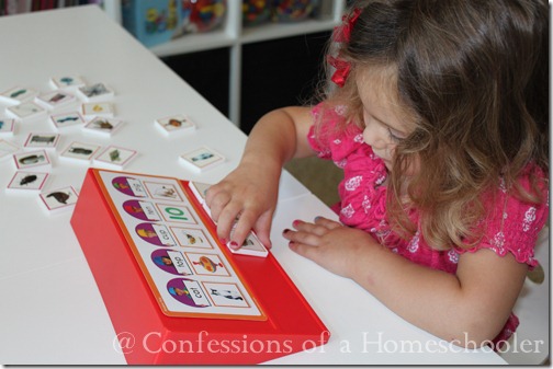 Teeny Tot preschool reading readiness game