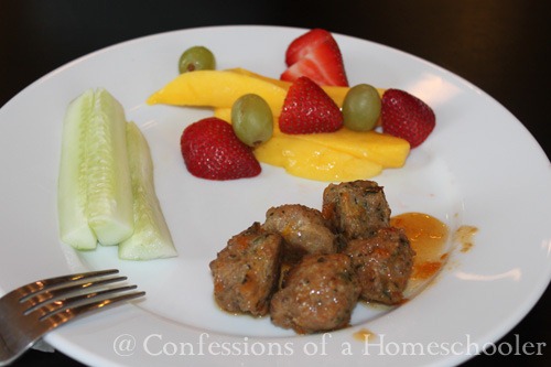 Turkey Meatballs and fresh fruit