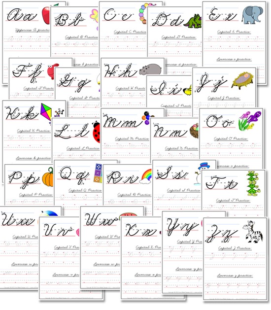 a z cursive handwriting worksheets confessions of a homeschooler