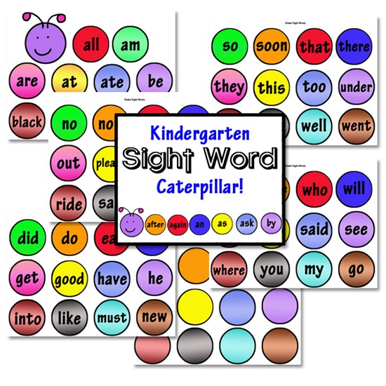 Kindergarten Dolch Sight Words 1