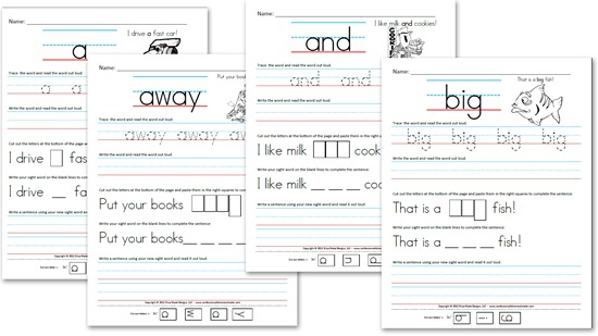 Pre-Kindergarten (Pre-Primer) Sight Word Sentences