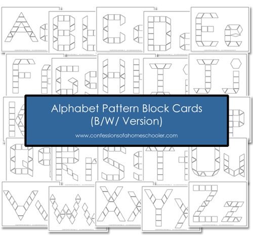 FREE B/W Alphabet Pattern Block Cards