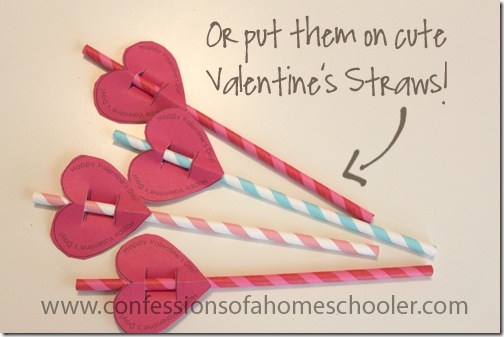 DIY Valentine Paper Heart Straw Toppers