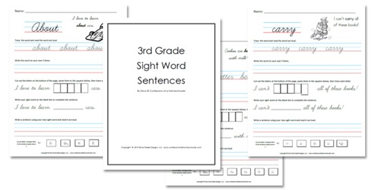 3rd Grade Sight Word Sentences