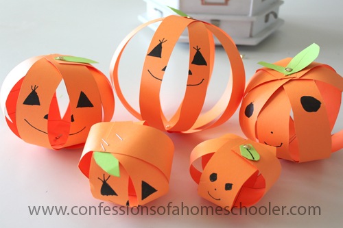 Paper Pumpkin Fall Craft Idea