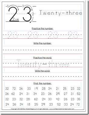 0-100 Kindergarten–1st Grade Number Writing Practice