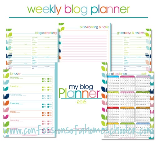 2016 Free Yearly Blog Planner