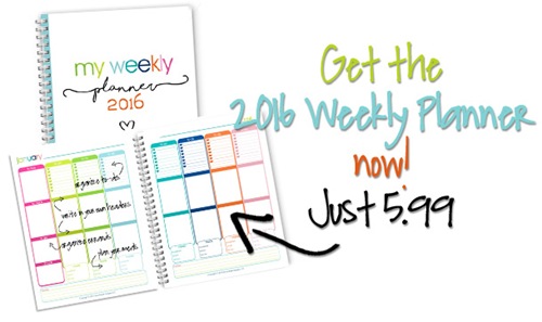 January–December 2016 Weekly Planner