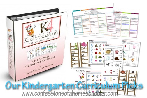 Kindergarten Homeschool Curriculum Picks