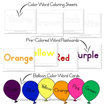 Preschool–Kindergarten Color Word Cards