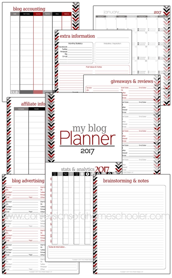 2017 Free Blog Planner