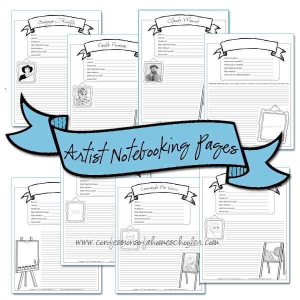 Artist Notebooking Pages Bundle