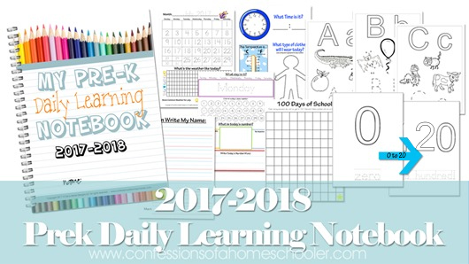 2017-2018 Preschool Daily Learning Notebook