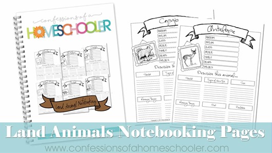 Land Animals Notebooking Pages Bundle