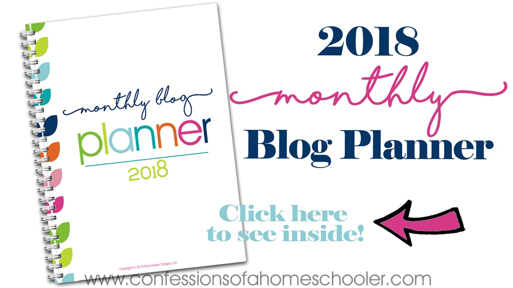 2018 Monthly Blog Planner