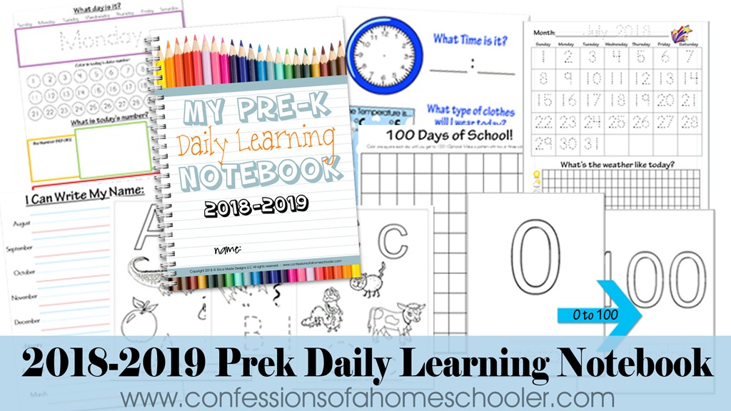 2018-2019 Preschool Daily Learning Notebook