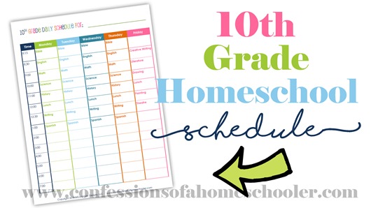 10th Grade Daily Homeschool Schedule