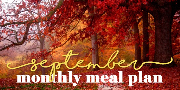 September 2018 Monthly Meal Plan