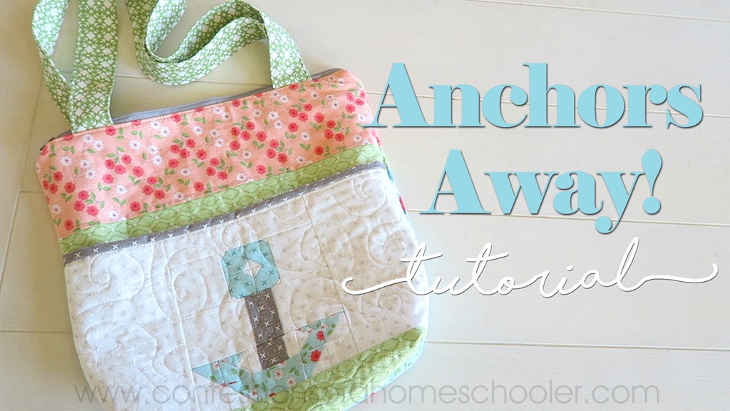 Anchors Away Zipper Tote Bag Tutorial