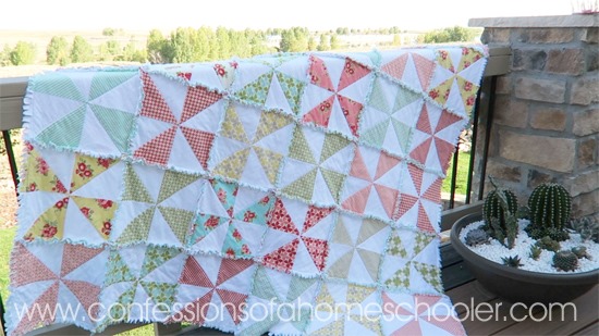 Pinwheel Rag Quilt Tutorial