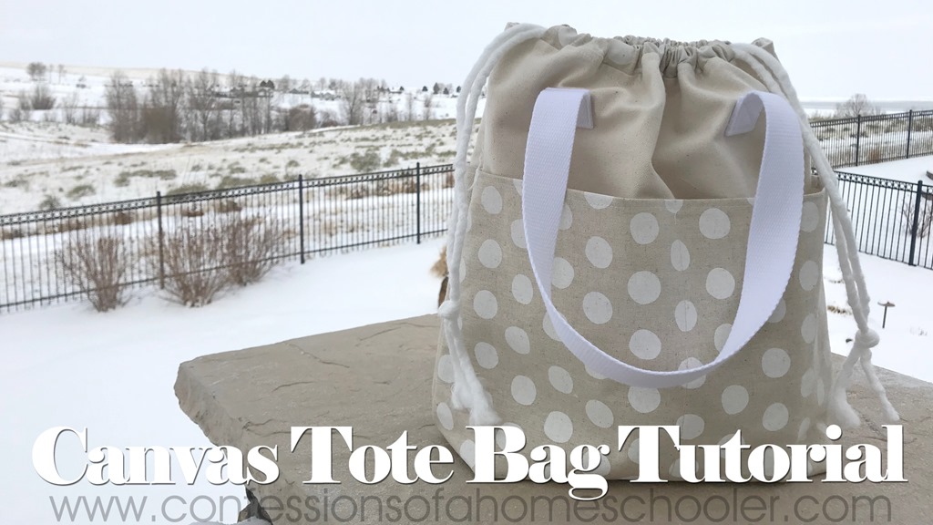 Simple Canvas Tote Bag With Front Pockets and Inside Small 