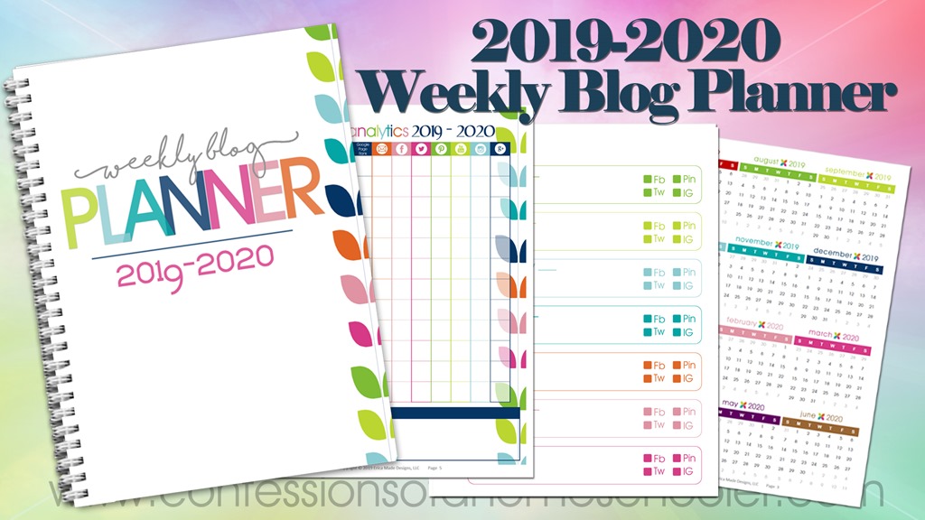 2019-2020 Weekly Blog Planner