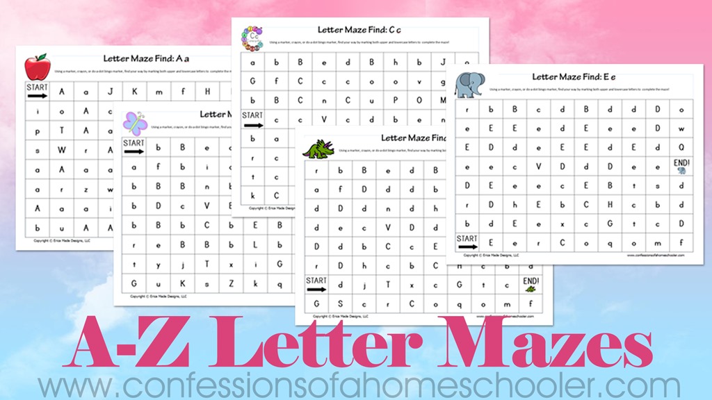 A-Z Letter Mazes Printable