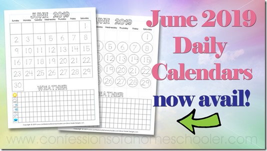 June 2019 Monthly Calendar Download