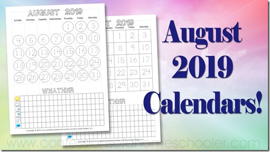 August 2019 Printable Calendars!