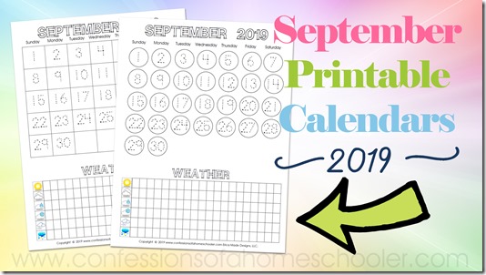 September 2019 Printable Calendars