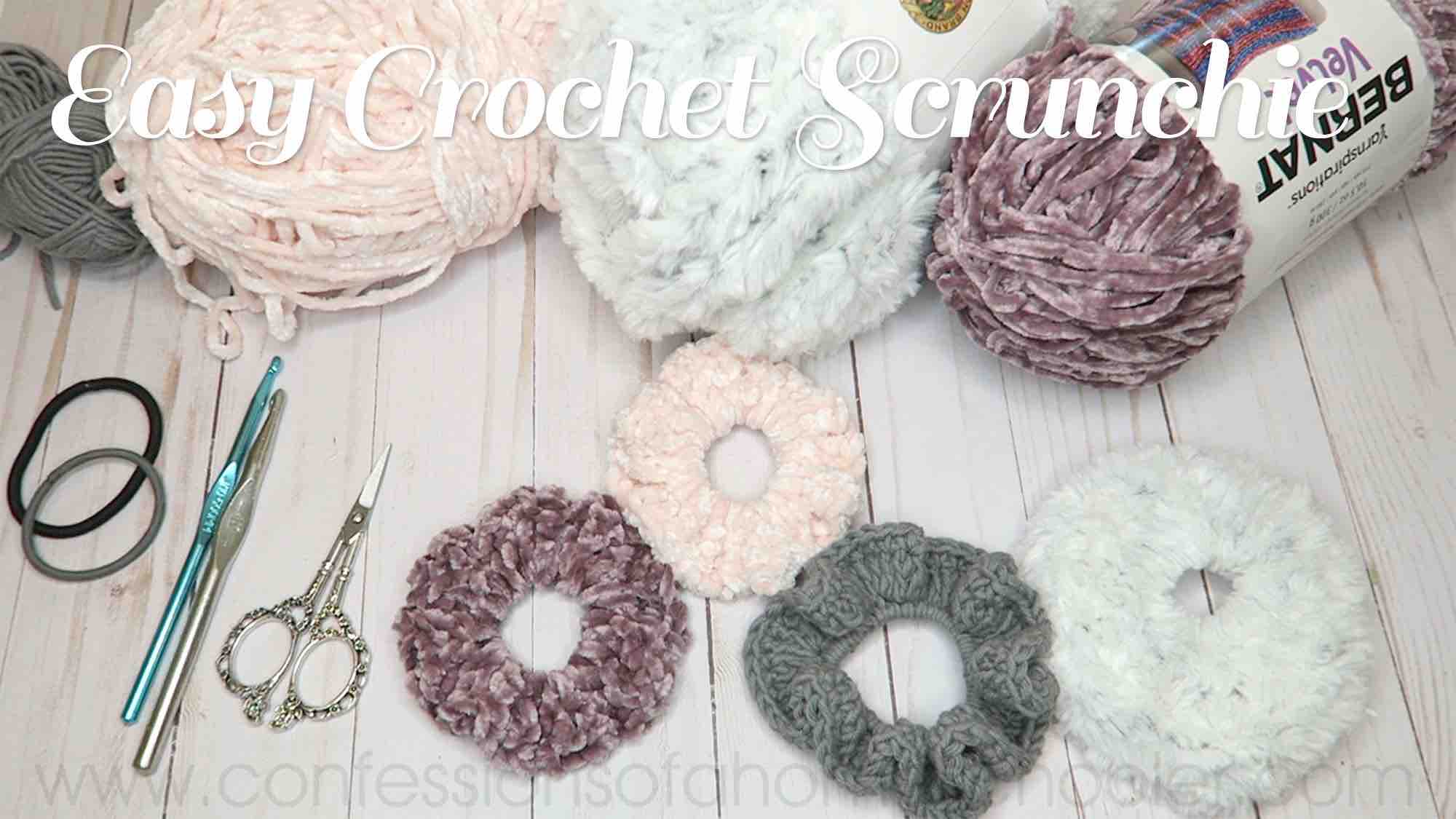 How to crochet Scrunchies in 5 minutes - CJ Design Blog