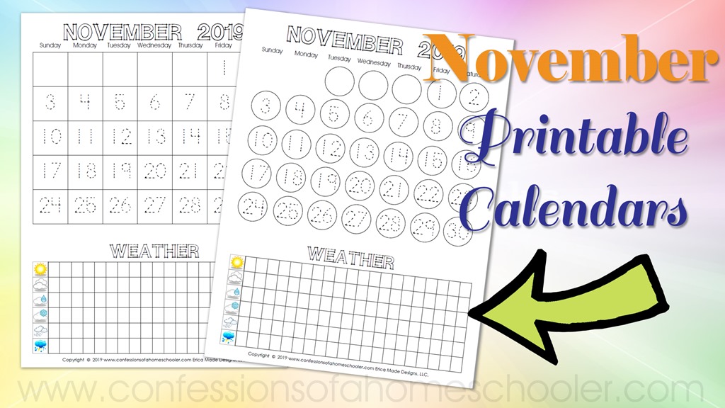 November 2019 Printable Calendars