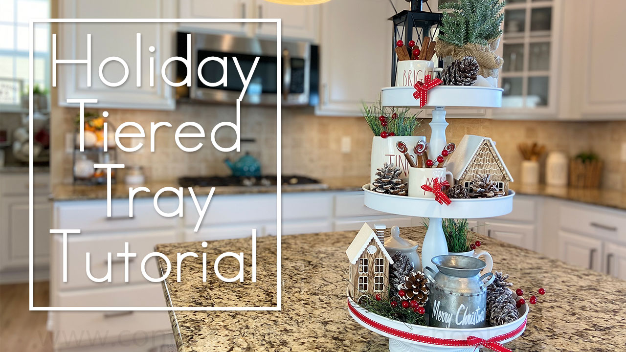 Holiday Tiered Tray Decor Tutorial