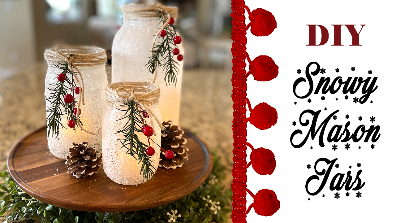 DIY: Snowy Mason Jar Candles