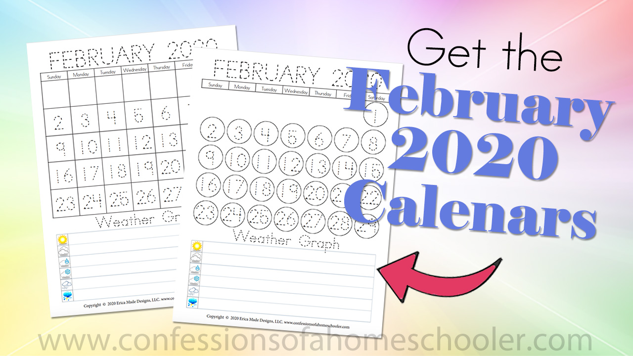 February 2020 Preschool Calendars