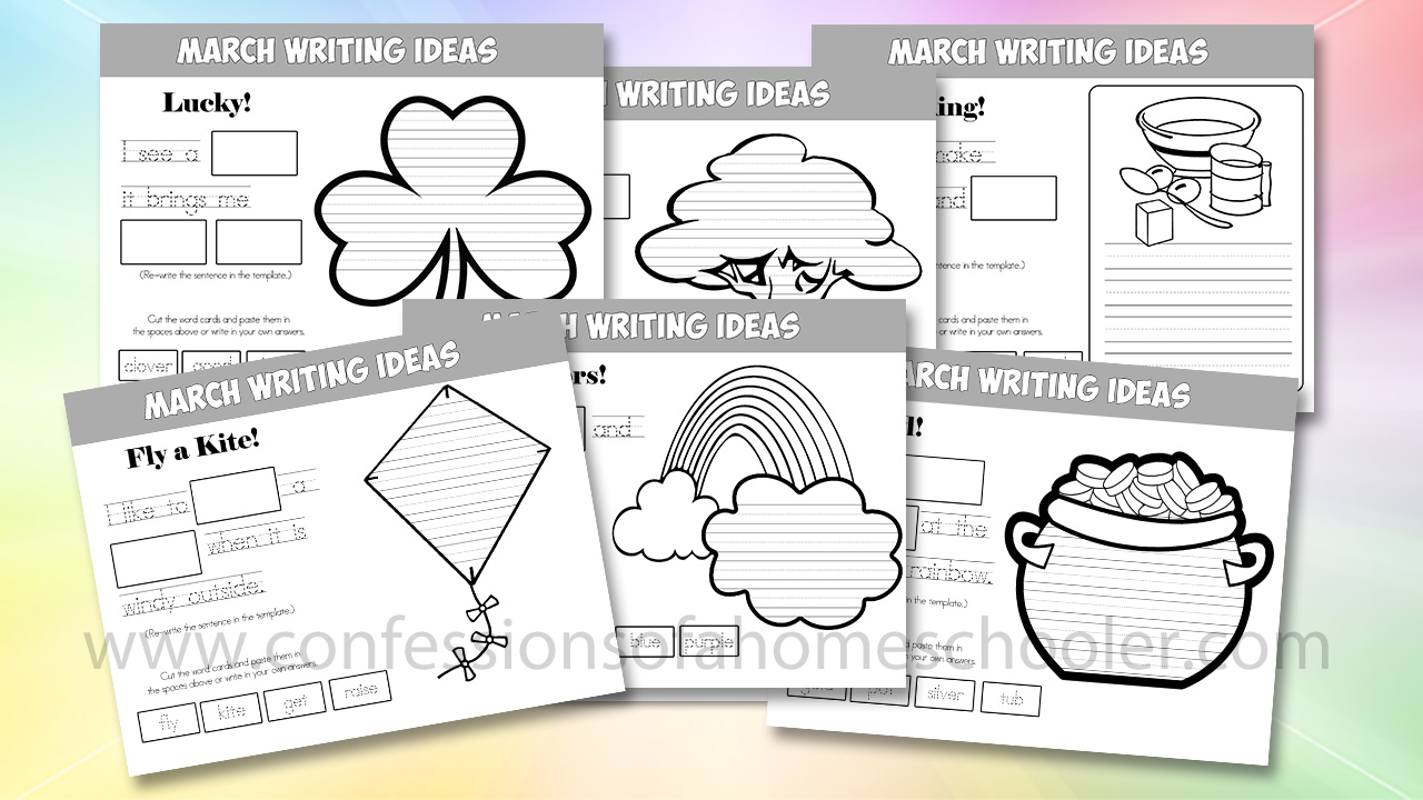 March Kindergarten Writing Prompts - Confessions of a Homeschooler